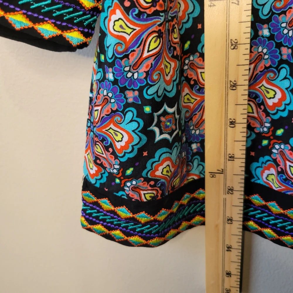 Nanette Lepore Swim Paloma Embroidered Tunic Beach Pool Coverup Dress Sz Medium - Picture 10 of 14